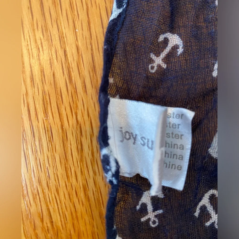 Blue scarf with white ancors
